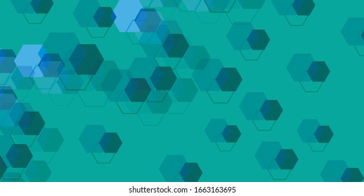 Green color Hexagonal abstract background