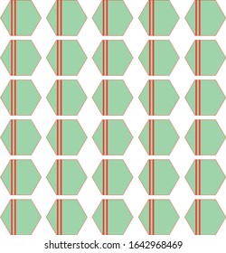 green color hexagonal patterns on a white background
