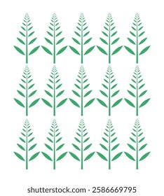 Green color jute tree with leaf  vector graphics design. 