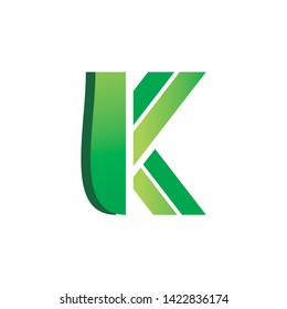 green color k logo design