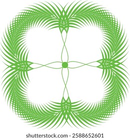 Green color leaf floral circle nature vector design. 