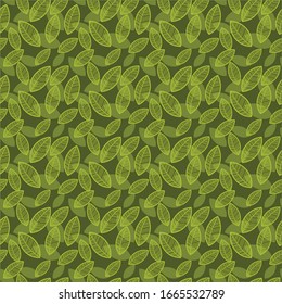 green color leaf pattern design seamless