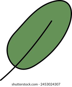 Green color leaf vector illustration: fresh and crisp design element