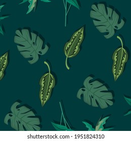 green color leafs pattern background