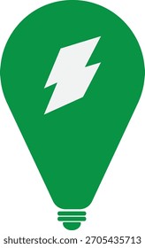 Grüne Farbe LED Birne Vektorgrafik für Beleuchtung und elektrische Projekte.