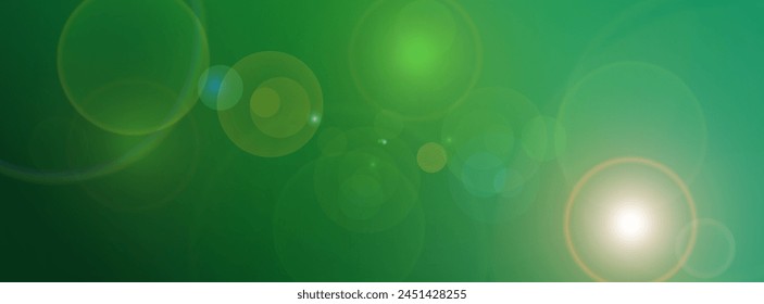 Green color lense effect flare wallpaper Wallpaper background For Web and Mobile Applications, business infographic and social media, modern decoration, art illustration template design. 