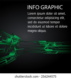 green color Light Abstract Technology background for computer graphic website internet and business. circuit. white background. text box. label. card.
