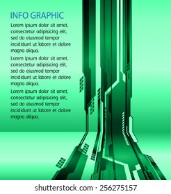 green color Light Abstract Technology background for computer graphic website internet and business. circuit. text box. label. card.