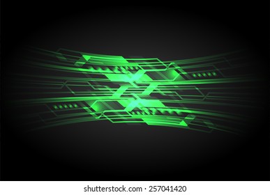 green color Light Abstract Technology background for computer graphic website internet and business. circuit. black background.label. card