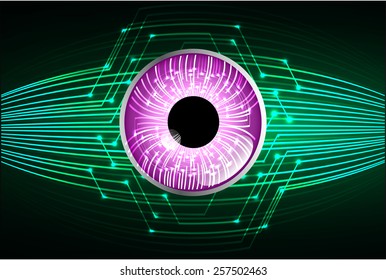 green color Light Abstract Technology background for computer graphic website internet and business. circuit. purple eye