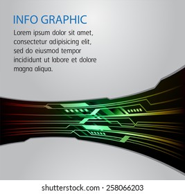 green color Light Abstract Technology background for computer graphic website internet and business. circuit. silver background. text box. label. card.