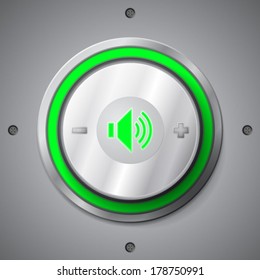 Green color light volume control button