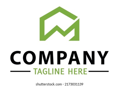 Green Color Line Art Hexagonal Finance Nature Logo Design