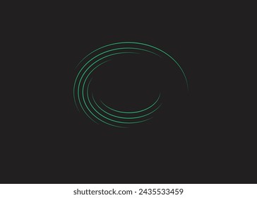 Green color line circle Abstact