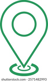 Green color map pin location line icon. Modern map markers .Vector illustration on a white background