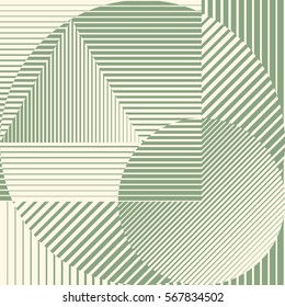 Green color minimalistic design with geometric shapes forming abstract beautiful background. Perfect decoration for brochure, magazine, flyer, booklet or report.