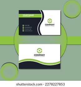 Green color modern business card design