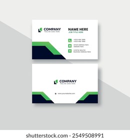 green color modern business card template