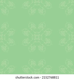Green color modern decorative patterns on green background, vector