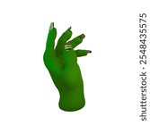 Green color monster 3D Stylized Hand