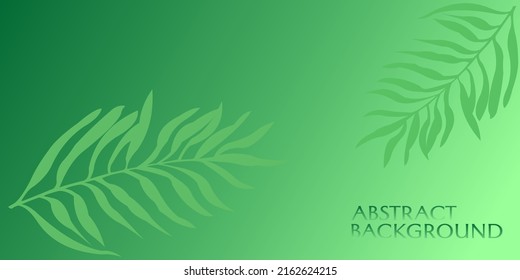 green color natural theme background with palm leaf element. design for banner, wallpaper
