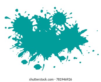 Green Color Paint Splash - Cartoon Vector Image