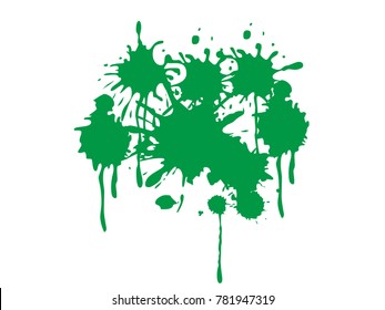Green Color Paint Splash Vector Image