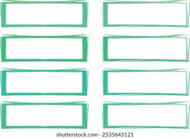 Groen kleurenpalet Rechthoekige frames Vector instellen