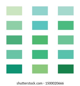 Green color palette vector illustration