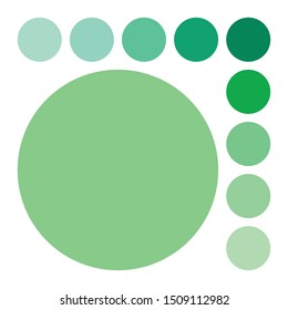 Green color palette vector illustration