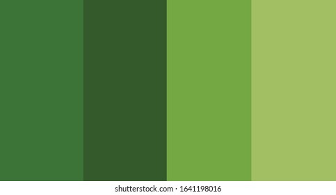 Green color palette vector illustration