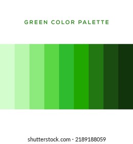 Green color palette vector illustration isolated on white background