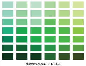 Green color palette vector illustration