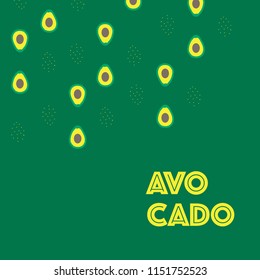 Green color pattern and avocado