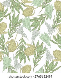green color pattern herbs and flower painted color line hand draw , line art , wildflower tiny flower ,botanical pastel retro and soft color  pattern design for fabric,tile,carpet,seamless,print to wallpaper,flannel,scarf,cover book,box,illustration,decortion flower,vector,hawaii,boarder,ribbon,wristbard
