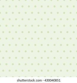 Green color polka dot seamless pattern. Vector background design