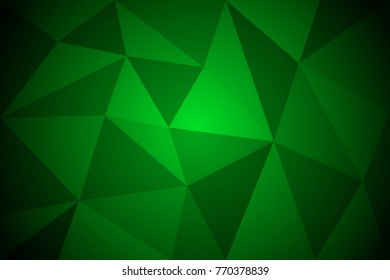 Green color polygonal vector background. Can be used in cover design, website background. Vector eps 10.