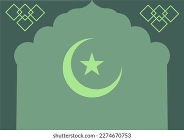 plantilla de fondo de ramadán de color verde