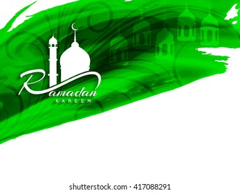 Green color Ramadan Kareem background design 