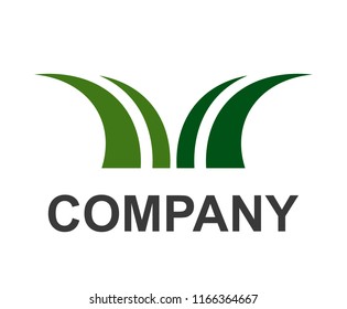 green color ribbon shape like twister arrow turn like road or way abstract logo design idea concept illustration for any premium corporate