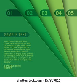 Green color scale edition Abstract geometric scalable eps10 composition of 3d sheets as a paper background, minimal layout design for universal use 