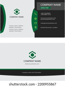 Green Color Scheme with City Background Business Card Design Template. Can be adapt to Brochure, Annual Report, Magazine, Poster, Corporate Presentation, Portfolio, Flyer, Website