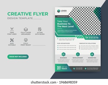 Green Color scheme Creative Modern Corporate Business Flyer, leaflet Design Template
