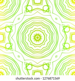 Green color seamless floral lace ornament. Vector illustration. Design for layout, page, background.