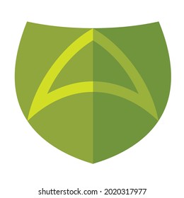 green color shield vector icon