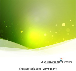 Green color shining, waves and lines. Abstract background