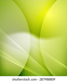 Green color shining, waves and lines. Abstract background