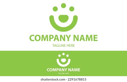 Green Color Simple Animal Paw Logo Design