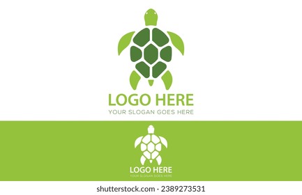 Green Color Simple Animal Tortoise Logo Design