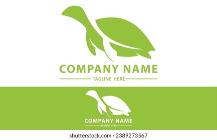 Green Color Simple Animal Tortoise Logo Design
